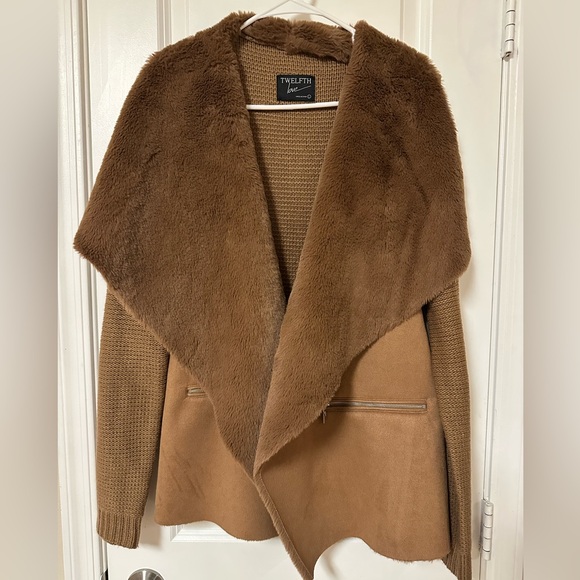 Twelfth Street by Cynthia Vincent Tan Faux Fur jacket - Picture 3 of 6